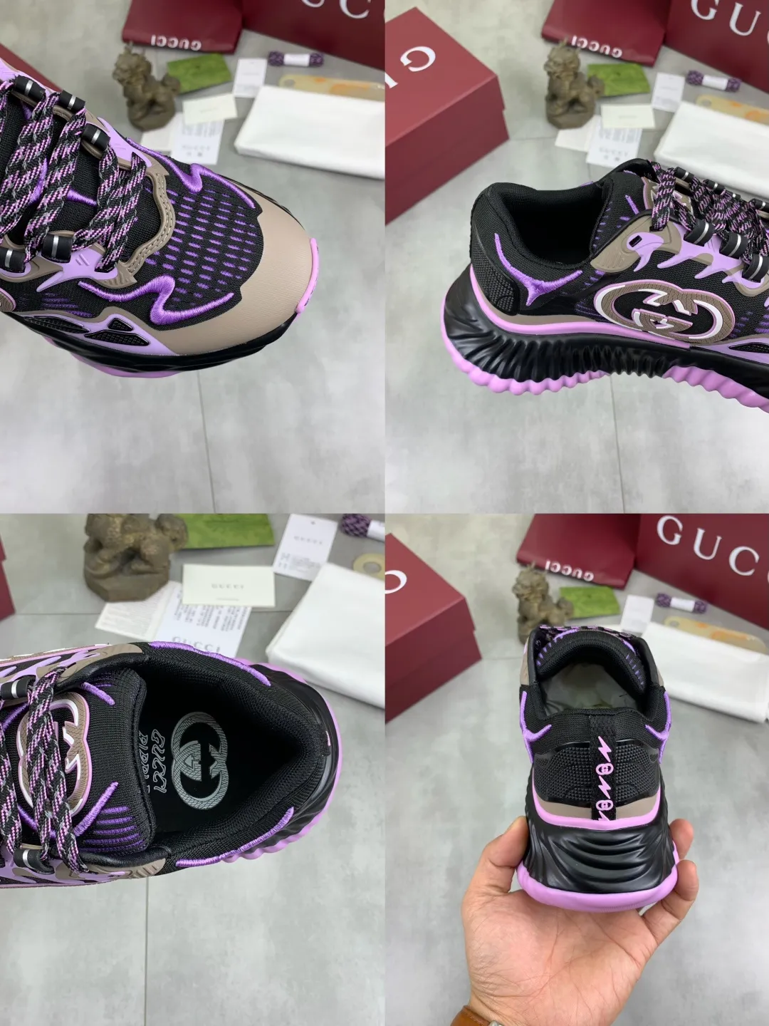 Men's shoes 💰P800 New model 💰Latest model💎💎💎GUCCI Italian Gucci dad shoes Top version 🔜Original quality🔜Purchasing level After many years of accumulation of dad shoes, it took more than 3 months of research and development to disassemble the original version, and finally it is available! The goods are worth looking forward to! 👫 style for couples 🔜Versatile in all seasons🔜 Fashion🔜 Personality 🔜Distinctive Outsole: The latest original developed TPU Upper: Imported original material🐮 Lining: Original A-grade mixed sheepskin🐮 Foot pads: Original A-grade imported cowhide 💯Counter genuine full set of packaging Midsole Latex pad with LOGO, Lasting, oil edge, air pressure coding process, support NFC anti-counterfeiting chip detection! Size: women’s code 35-40, men’s code 39-44 (women’s 34 41, men’s 38 45 46 customized)